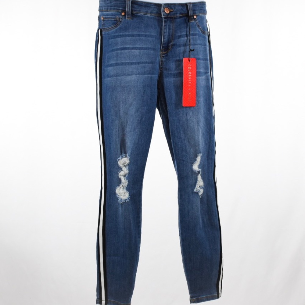 Celebrity Pink Mid rise Skinny Jeans /ripped knees